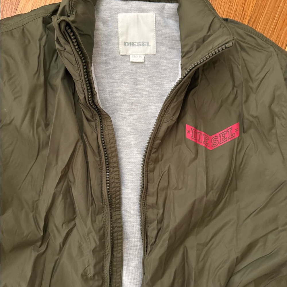 NEW! Diesel Khaki Lined Windbreaker with Logos